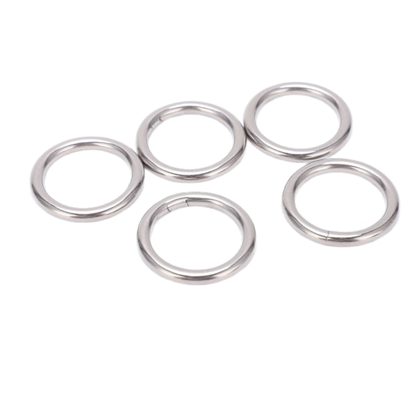 5 stk 304 rustfritt stål runde O-ringer for flere formål sømløs sveising O-ring for yogaringer Hengekøye seiling dykking 5x30 mm