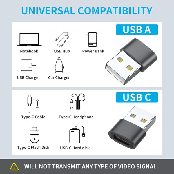 USB C till Micro USB Adapter, Typ C/Micro USB Hona till Lightning Hane Konverterare, Micro USB till USB C Förlängare (8-pack)