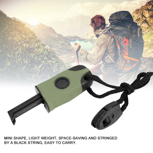 Magnesium Flinta Sten Brand Starter Lättare Emergency Outdoor Survival Camping Army Green