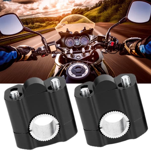 2 stk. aluminiumslegering 28 mm motorcykelstyr monteringsklemmer, sort
