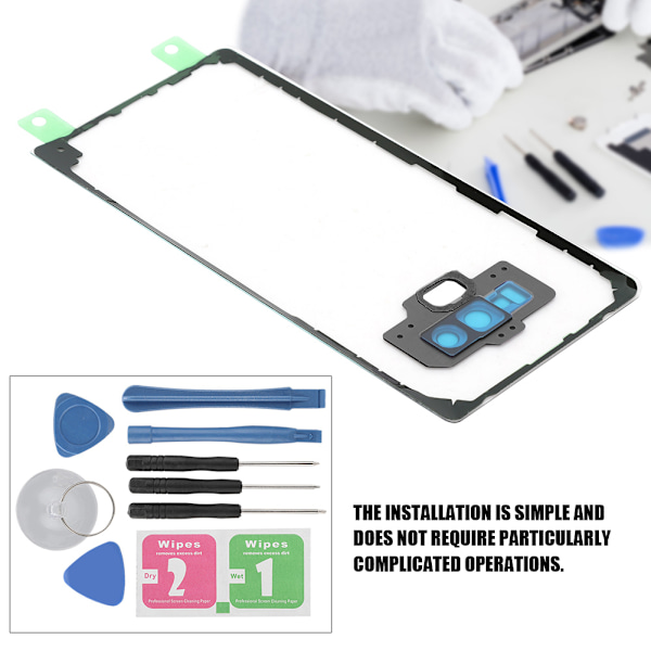 Til Samsung Galaxy Note9 N960 Gennemsigtig Batteri Bagcover Udskiftning med Værktøj (Sort)