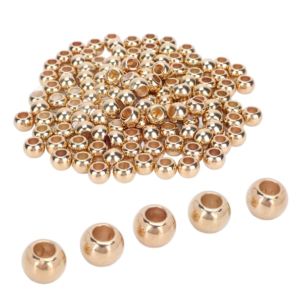 200 st Resin Pärlor Bred Användning Glansig Yta Robust Hållbar Livfull Färg Hantverkspärlor för Smycken Kläder Väska 12mm Guld
