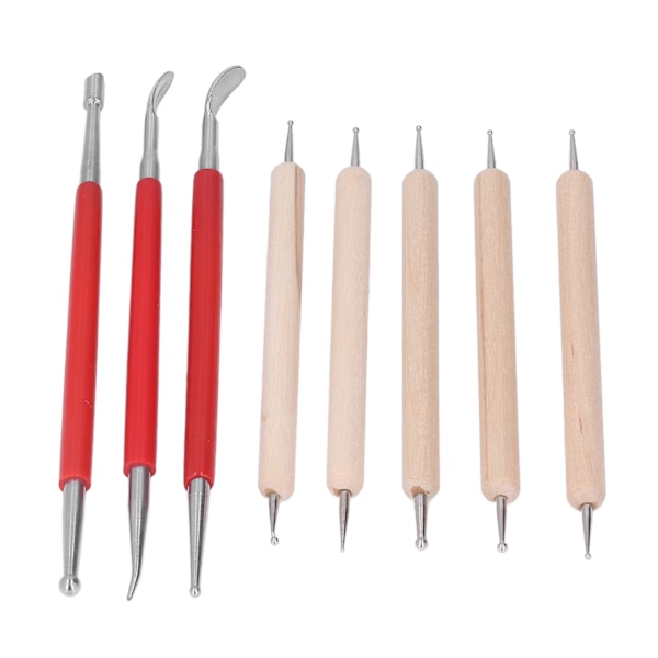 Dobbel Ende Sporing Dotting Stylus Lite Bærbart Graverings Stylus Sett for Modellering Utskjæring Glatting Leire