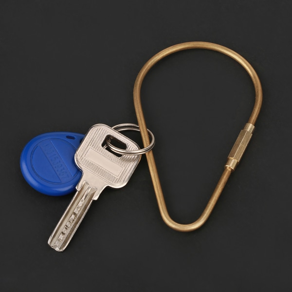Messinkinen ruuvilukko karbiinihaka koukku avaimenperä avaimenperä DIY lahja (pudota)