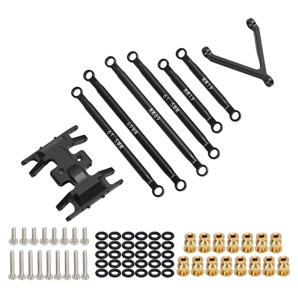 Uppgraderingsset med aluminiumförband, rostfritt, för Axial SCX24 1/24 modell RC-bil, svart