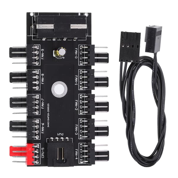 Fläkthubb Dator Kylsystem 10-Port 4-Pin Pulsbreddsmodulering IDE 12V för Chassi