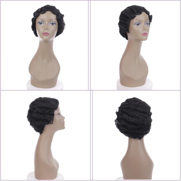 Europeisk og amerikansk klassisk parykk for kvinner med kort krøllet hår
