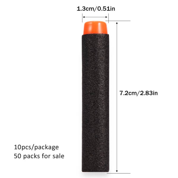 Foam Bullets Refill Pack för Series Blaster Toy Gun (7,2 cm) Black