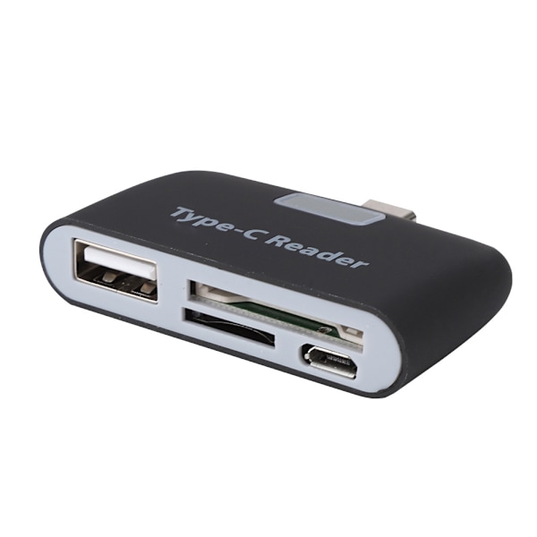 USB3.1 HUB+TF Muistikortti Monitoimikortinlukija TypE C PC:lle ja Puhelimelle (Musta)
