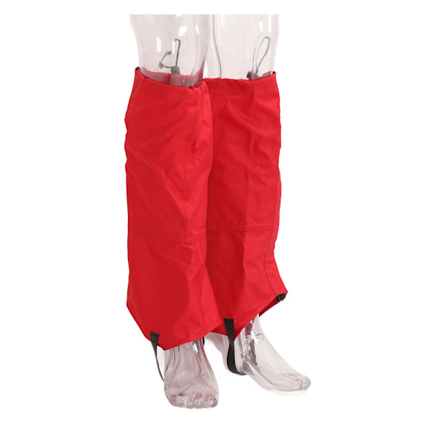 Ett par snøbenbeskyttere, vanntette, unisex, 600D ripstop oxford stoff, vandrestøvledeksel for utendørs vinter, rød