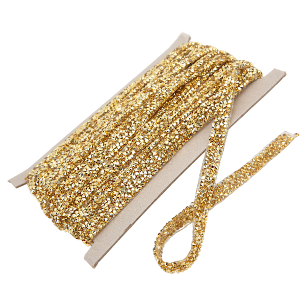 10 Yards 1cm Guld Rhinestone Band Självhäftande DIY Kristall Rhinestone Band för Sömnad DIY Hantverk