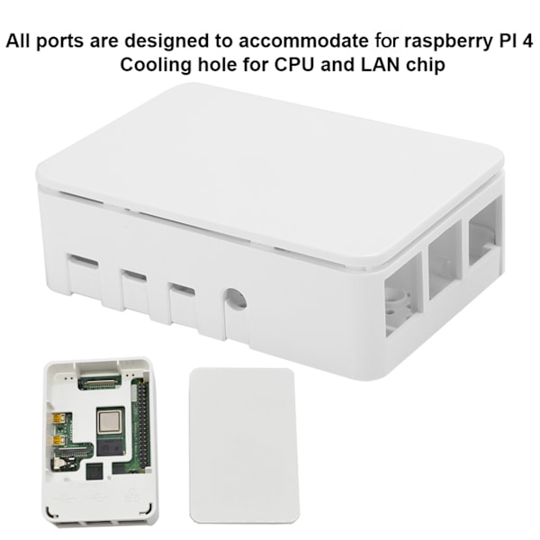 ABS Kotelo 3kpl Jäähdytyselementit Kotelolaatikko Sopii Raspberry Pi 4 Musta Valkoinen Läpinäkyvä (Valkoinen)