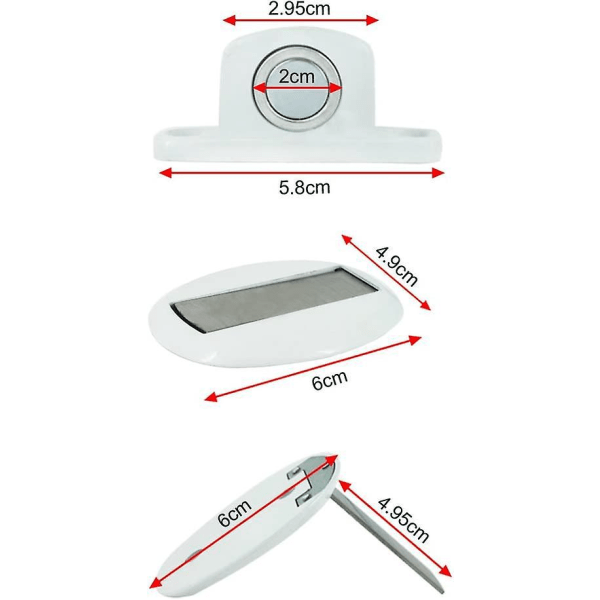 Kraftig magnetisk dørprop med gulvmontering og selvklæbende skruer