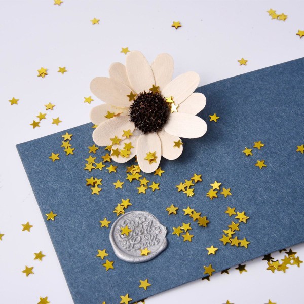 90g Farve Papir Star Spisebord Farve Papir Metal Folie Stjerner Glitter til fest bryllup dekoration (guld)