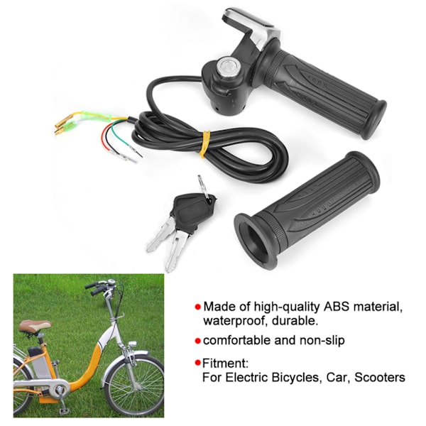 Vandafvisende Gasgreb til Elcykel med Hastighedsregulering og Bakgear til Scooter