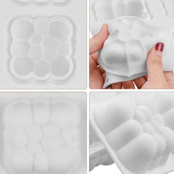 6 hulrom 3D sky kakeform silikon mousseformer bobleformer for baking
