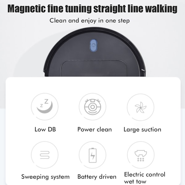 3-i-1 Smart Robot Dammsugare Automatisk Dammsugare Robot Hemstädmaskin för Golv Husdjurshår Damm