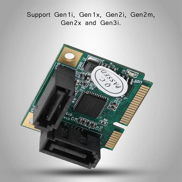 Mini 2-ports PCI-e PCI til SATA 3.0 6Gbps omformer harddiskutvidelseskort for Windows