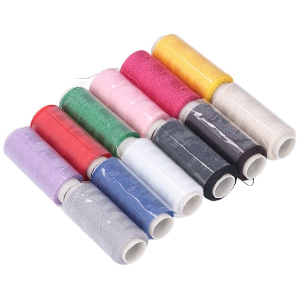 Sytråd Hushåll 12 Färger 250 Yards Handgjord Polyester Sytråd DIY Sömnad Broderi Quilting Verktygsset
