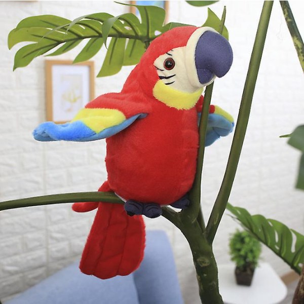 Talking Parrot - Interactive Talking Bird Toy (röd)