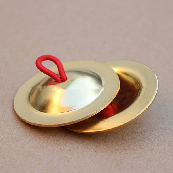 2 stk Fingercymbals Kobber Easy Grip Finger Bell Instrument for Dance Party Holiday