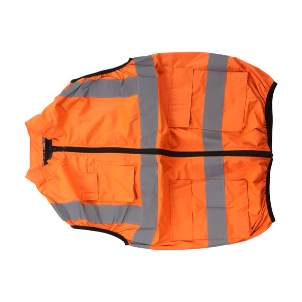 Kul Vest Sommer Kjølevifte Veste Air Conditioned Reflekterende Stripe Oppladbar Arbeidsklær 5V Fluorescerende Orange XL