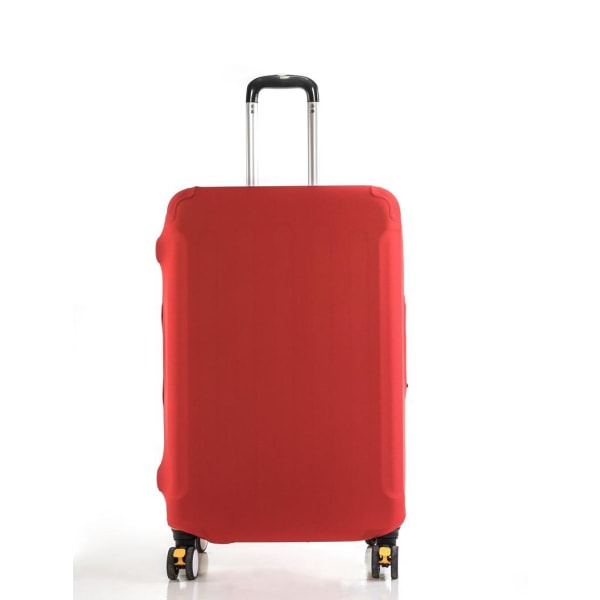 Ensfarvet højelastisk bagagebetræk (rød - 28"), tykt støvtæt stof, bagagebetræk Trolley-kuffertbetræk Rejsekuffertbetræk