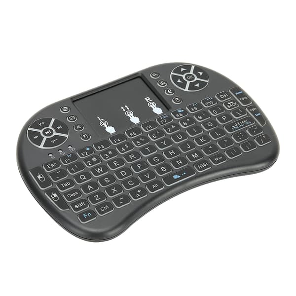 Mini Trådløst Tastatur med Baggrundslys Sort 2.4G RF 10-Meter Arbejdsafstand Smart Touchpad