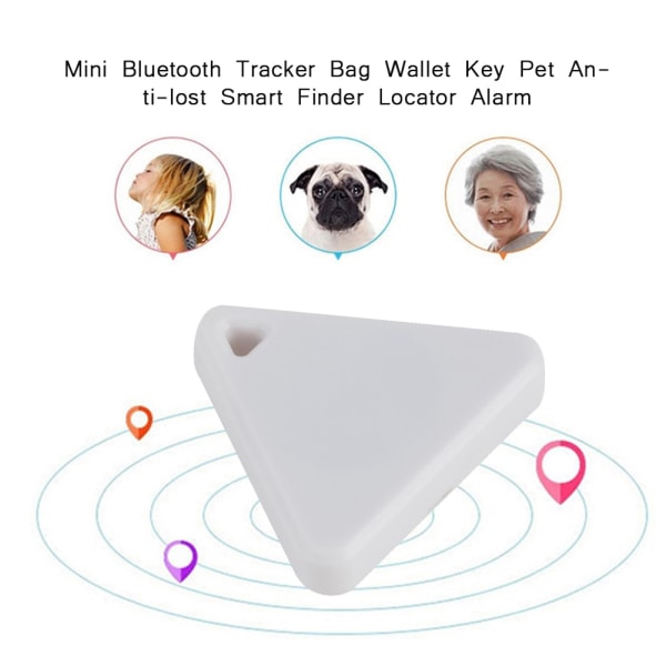 Smart Bluetooth Tracker för väska, plånbok, nyckel och husdjur - Anti-förlorad lokaliseringslarm (vit)