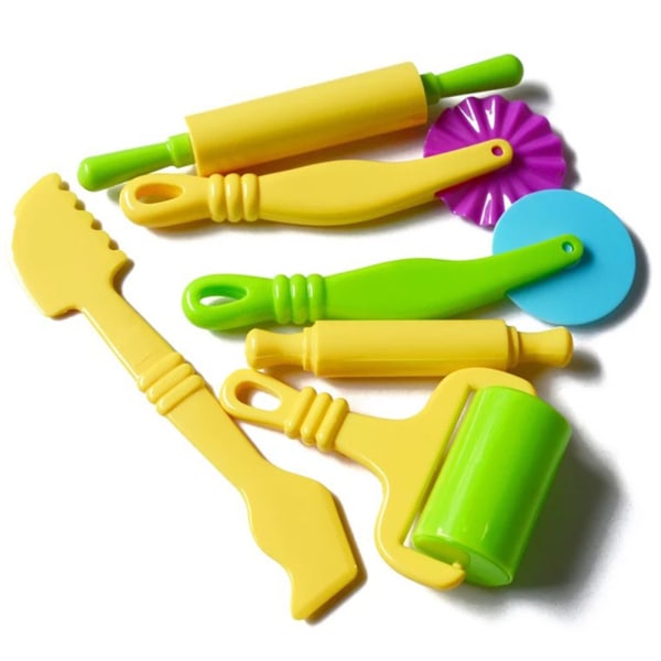 Fargerike lekedeigverktøysett for barn - 6 stk, 3D plastinlekesett for tidlig læring