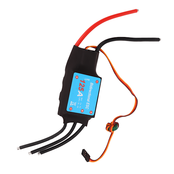 Borstlös ESC Svart 125A Borstlös ESC RC Båt Tvåvägs Vattenkyld ESC för RC Båtar Undervattenpropeller