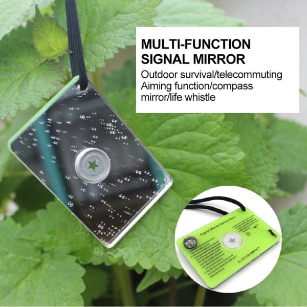 Survival Mirror vedenpitävä heijastava signaalipeili kompassilla kaulanauhalla retkeilyyn retkeilyyn kiipeilyä varten