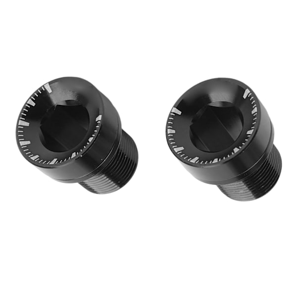 2 stk. Cykelkrankbolt Spline Mittaksel Aluminiumlegering Højstyrke Antikorrosion Robust Holdbar Cykelkrankdæksel Sort