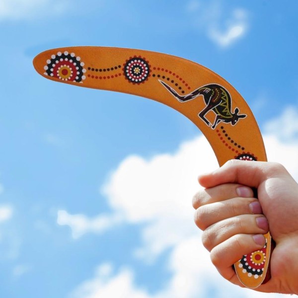 Træ-boomerang til teenagere og voksne V-formet Boomerang-kastfangst udendørsspil, børn, der kaster sportslegetøj