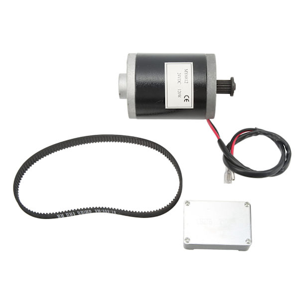 Børstet DC-motor 120W Stærk Aluminium Legering Lav Støj Ren Kobber Spole 24VDC Motor med Remstyring til Cykel