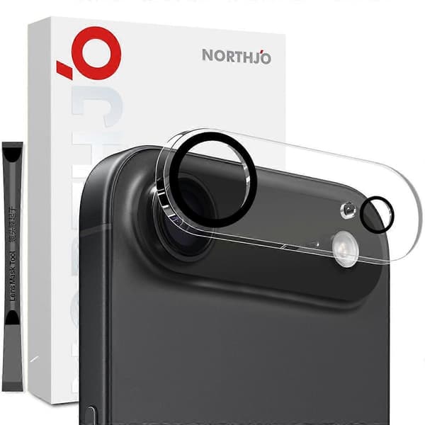 NORTHJO Camera Lens Protector for iPhone 17 Air, Black Circles, 3D Full Coverage, Clear Tempered Glass