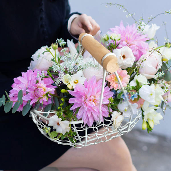 2 stk. Blomsterpigekurv Bryllupsblomsterkurve Metal Kurve Hjemmeindretning