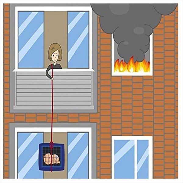 Palonpoistumislaite lemmikkieläimille enintään 50 kg - Hätäpoistumispussi ikkunoiden tai parvekkeen läpi 15 m ja karabiini mukana (suuri)