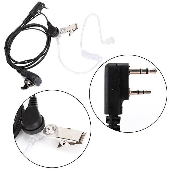 2-pin akustisk tube headset walkie talkies ørepropp for Retevis Kenwood Baofeng toveisradio