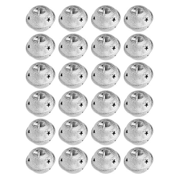 24 kpl Joulukellot 40mm Rauta Ontto Viisikulmion Muotoinen Joulu Himmeät Kellot DIY Joulukuusen Koriste Hopea