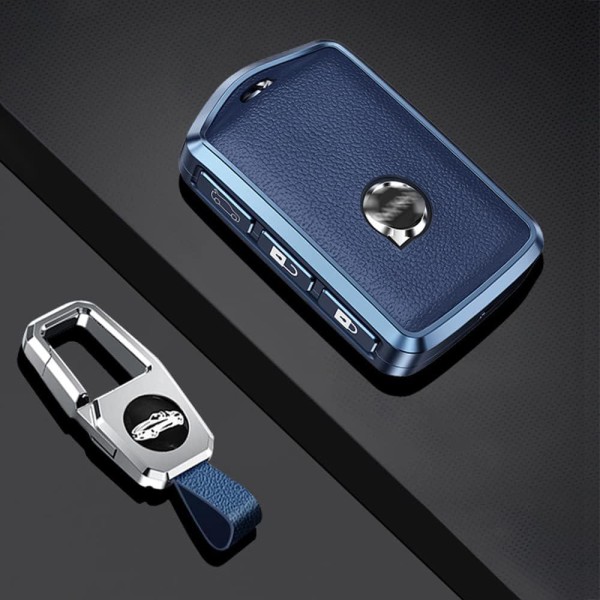 Yhteensopiva Volvo Smart Car Key Case (sininen), case ja avaimenperän kanssa Volvo XC60 XC70 XC90 C30 S60 S80 S90 V60 V70 V90:lle.
