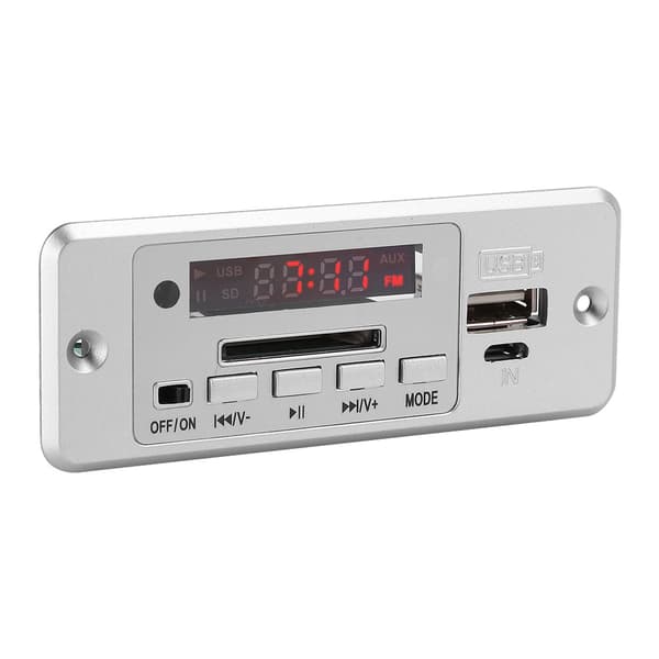 5V MP3 Audio Decoder Modul USB FM Radio MP3 Dekoder Board Musikafspiller med Effektforstærker Sølv