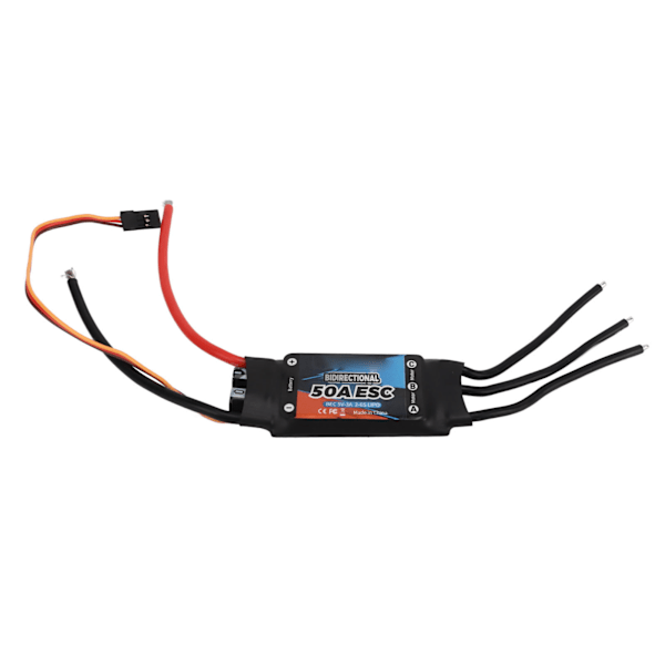 Borstlös Elektrisk Hastighetsregulator Bidirektionell Svart 50A RC Bil ESC för Båt Undervattenpropeller