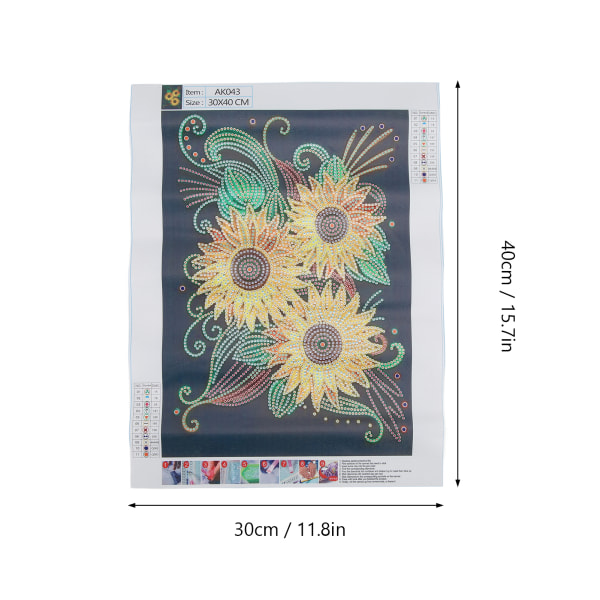 Shiny Sunflower Rhinestone Painting Kit - DIY Home Wall Decoration 5D Art (30x40cm)