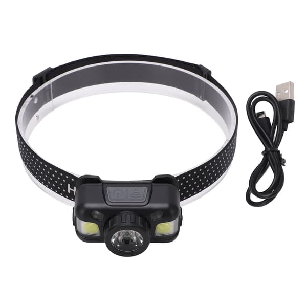 Oppladbar hodelykt Super Bright Fixed Focus Sensor Mini hodelykt for camping, sykling, løping og fiske