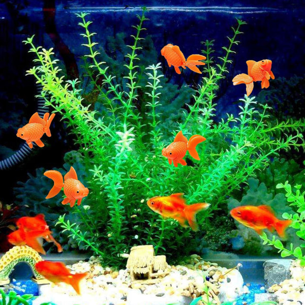 50 stk akvarium kunstig fisk naturtro oransje gullfisk falsk fisk akvarium akvarium dekorasjoner