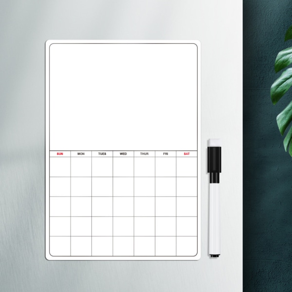 Magnetisk kylkalender torrradering Whiteboard Planner Magnetisk anteckningsblock för kylskåp