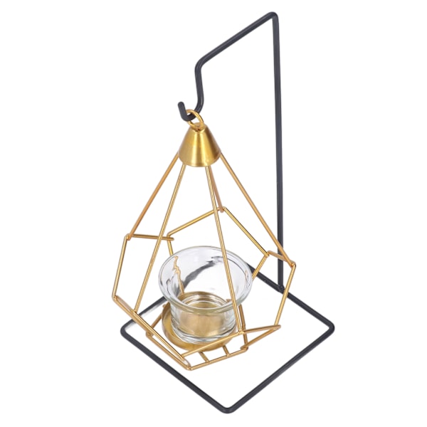 Guld Ljusstake Hållbar Metall Glas Elegant Romantisk Atmosfär Brett Använd Metall Ljusstake för Hem Kontor Bar