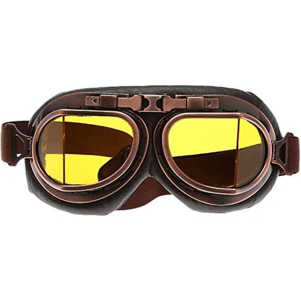 Gula vintage Steampunk solglasögon och glasögon för utomhussport och motocross