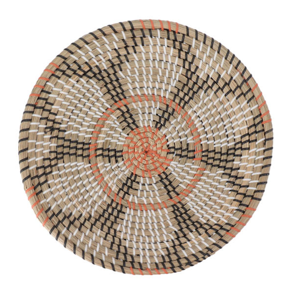 Runde gressveggpynt 35 cm diameter håndstrikket hengende vevde veggkurver for stue kjøkkenstil 3